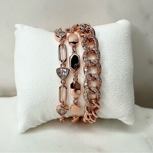Bomb Party Luxe Layer Bracelet Born To Be A Leader Rose Gold Plating RBP8047 NWT